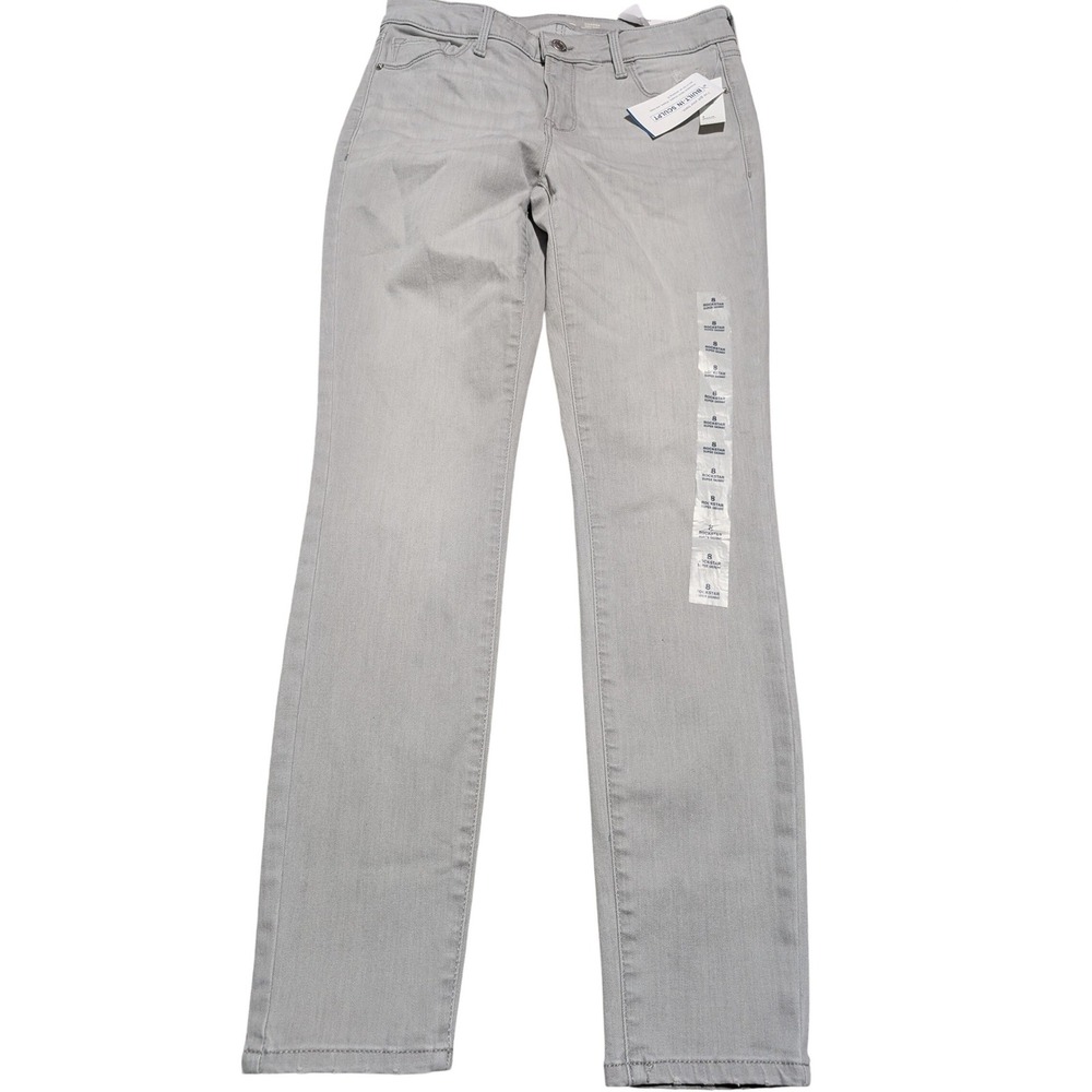 Old Navy Rockstar Super Skinny Jeans Women 8 Grey Built-In Sculpt Mid Rise Denim